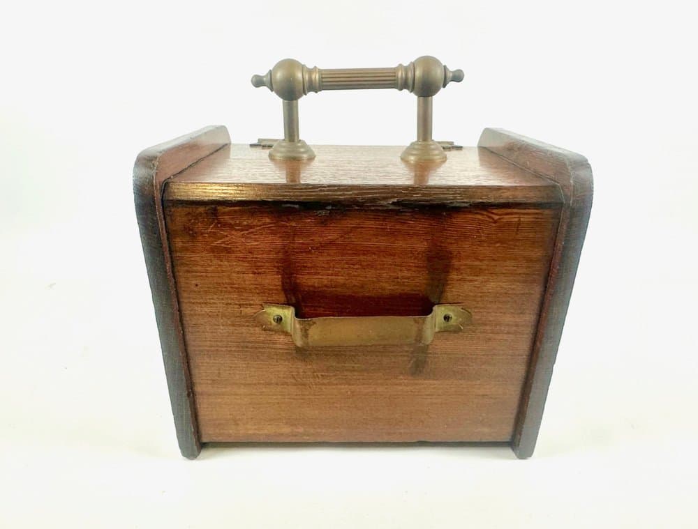 Coal scuttle Victorian, brown oak, golden brass, 19th c. - 151379