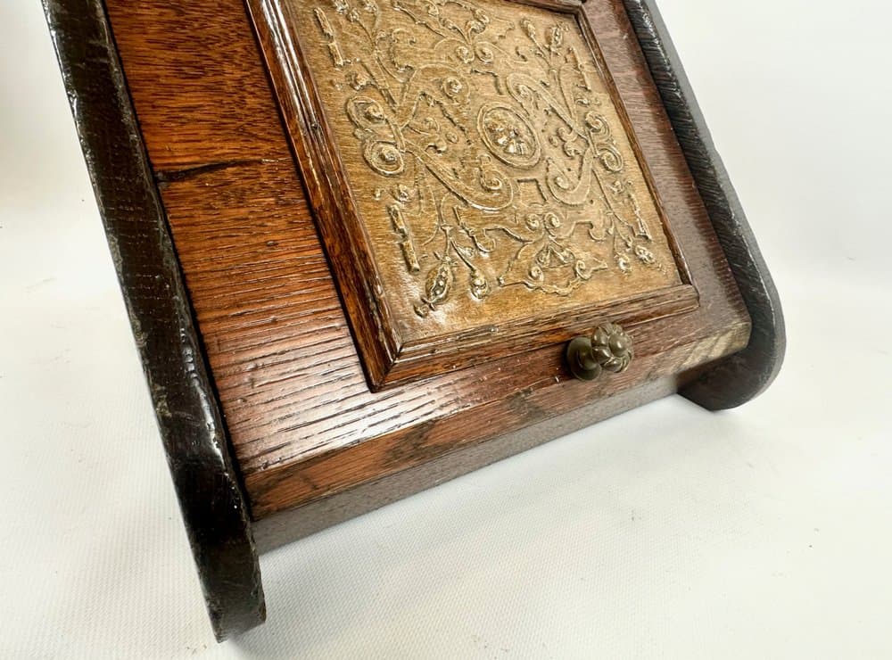 Coal scuttle Victorian, brown oak, golden brass, 19th c. - 151381