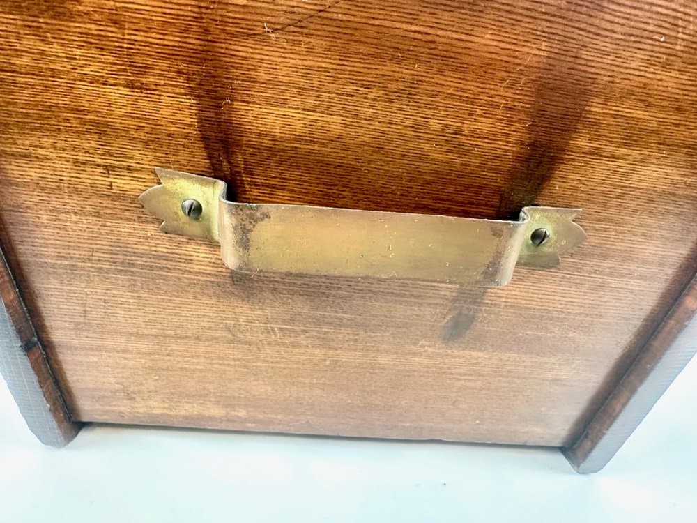 Coal scuttle Victorian, brown oak, golden brass, 19th c. - 151380