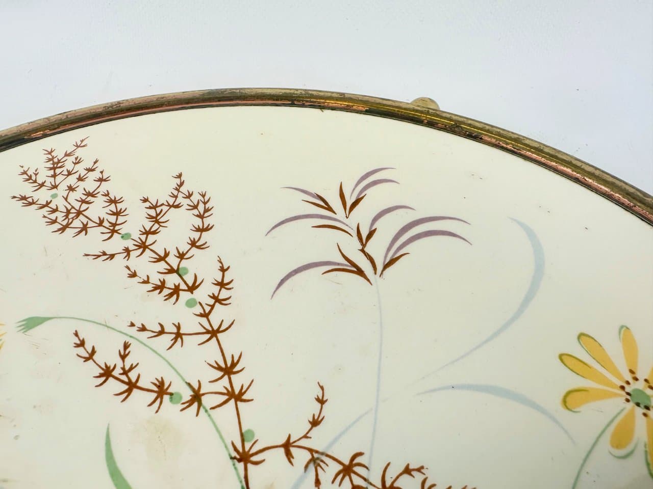 Taca okrągła Art déco, multikolor, ceramika, miedź, Niemcy, lata 40. - 151408