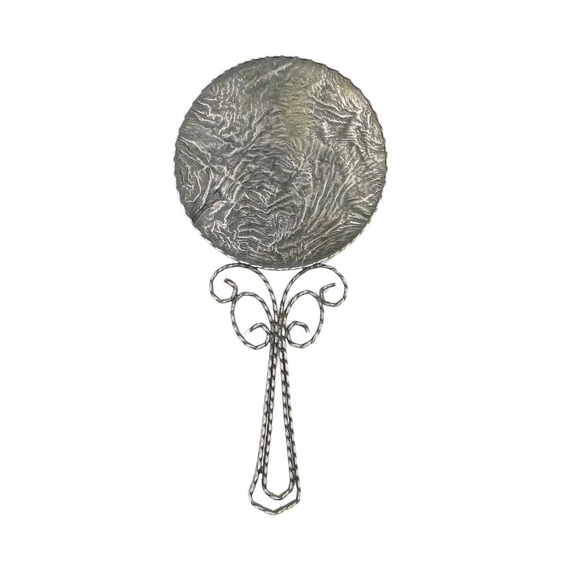 Lusterko damskie modernistyczne, srebro, Polska, lata 60.