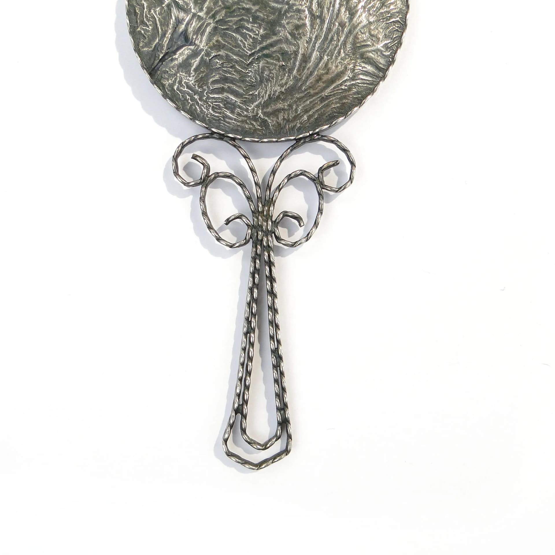 Modernist Lady's Hand Mirror, silver, Poland, 1960s - 9261