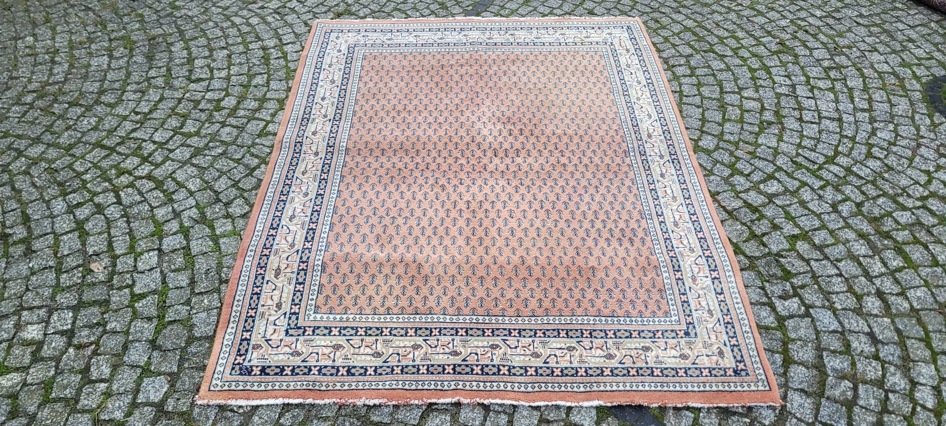 Dywan Indo-Mir Sarough 198x150 cm, czerwony, wełna, Indie, lata 80. - 134706