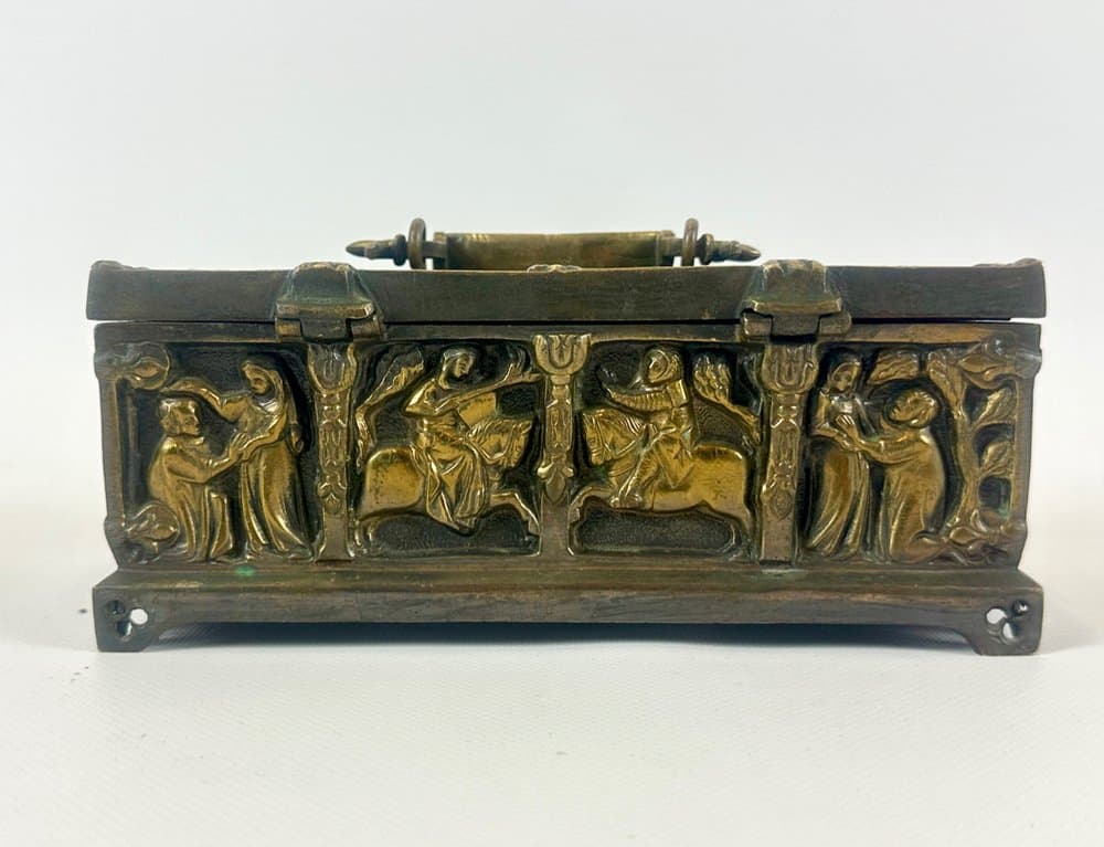 Jewelry Box, Gothic Revival, golden, bronze, 19th c. - 151445