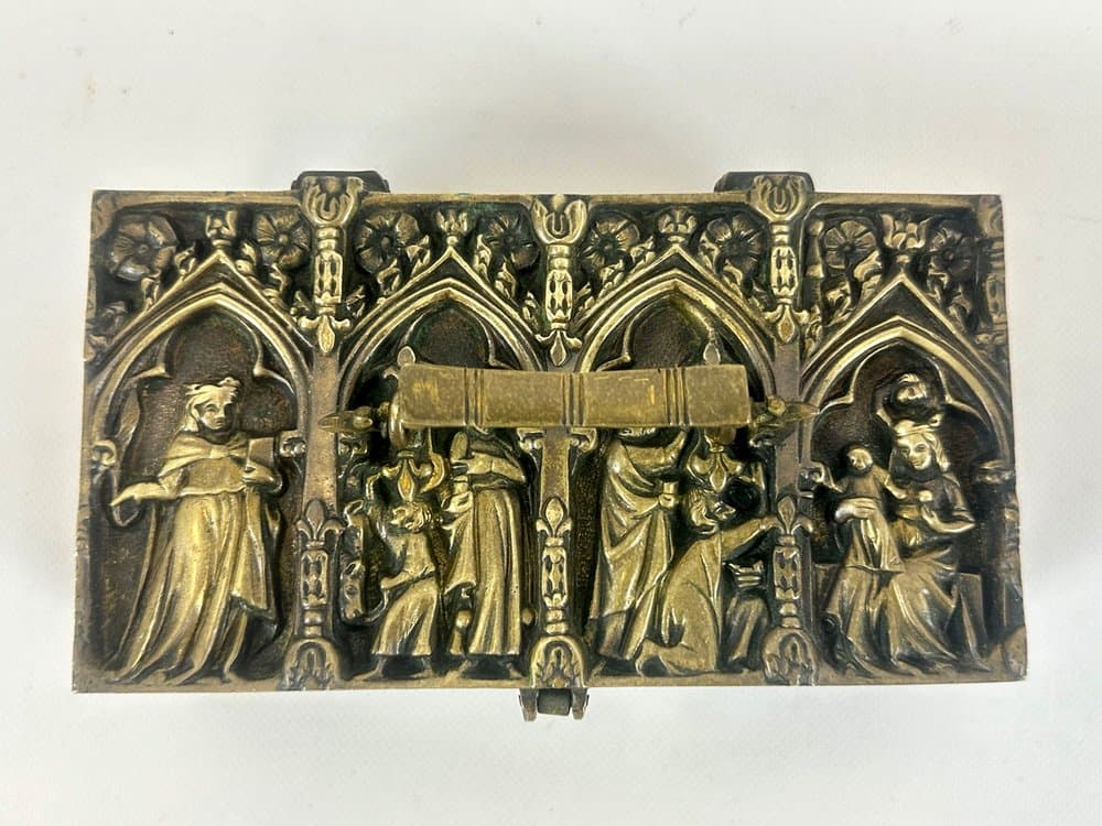 Jewelry Box, Gothic Revival, golden, bronze, 19th c. - 151448