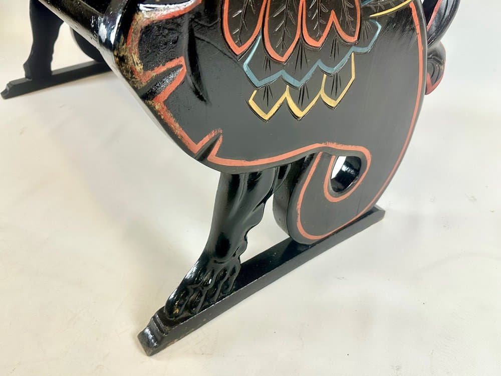 Ławka Lwa, czarny, dąb sosna, Szwecja, początek XX w. - 151459