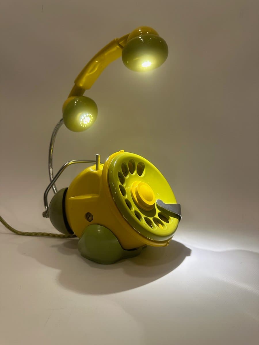 Table Lamp Bobo, yellow plastic, by S. Todeschini, Telcer, Italy, 1970s. - 151530