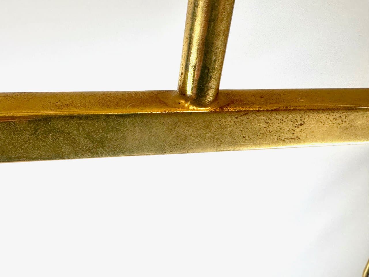 Żyrandol prostokątny, transparentny kryształ, mosiądz złocony, Niemcy, lata 60. - 151563