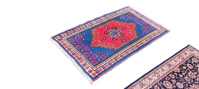 Dywan tunezyjski, czerwony 150x85cm, wełna, Tunezja, lata 60. - WYMIARY