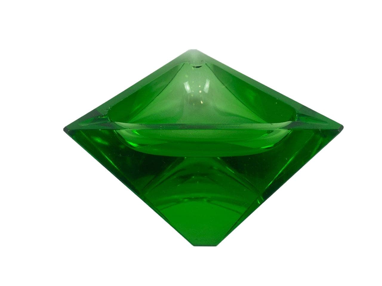 Popielniczka Art Deco, zielony, szkło, przyp. Moser, Czechy, lata 30.