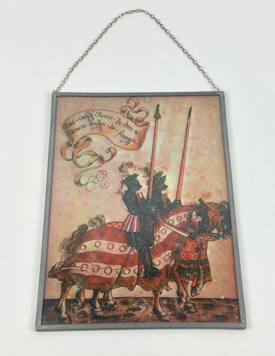 Hanging window panel, beige glass, Germany, 1950s - 151644