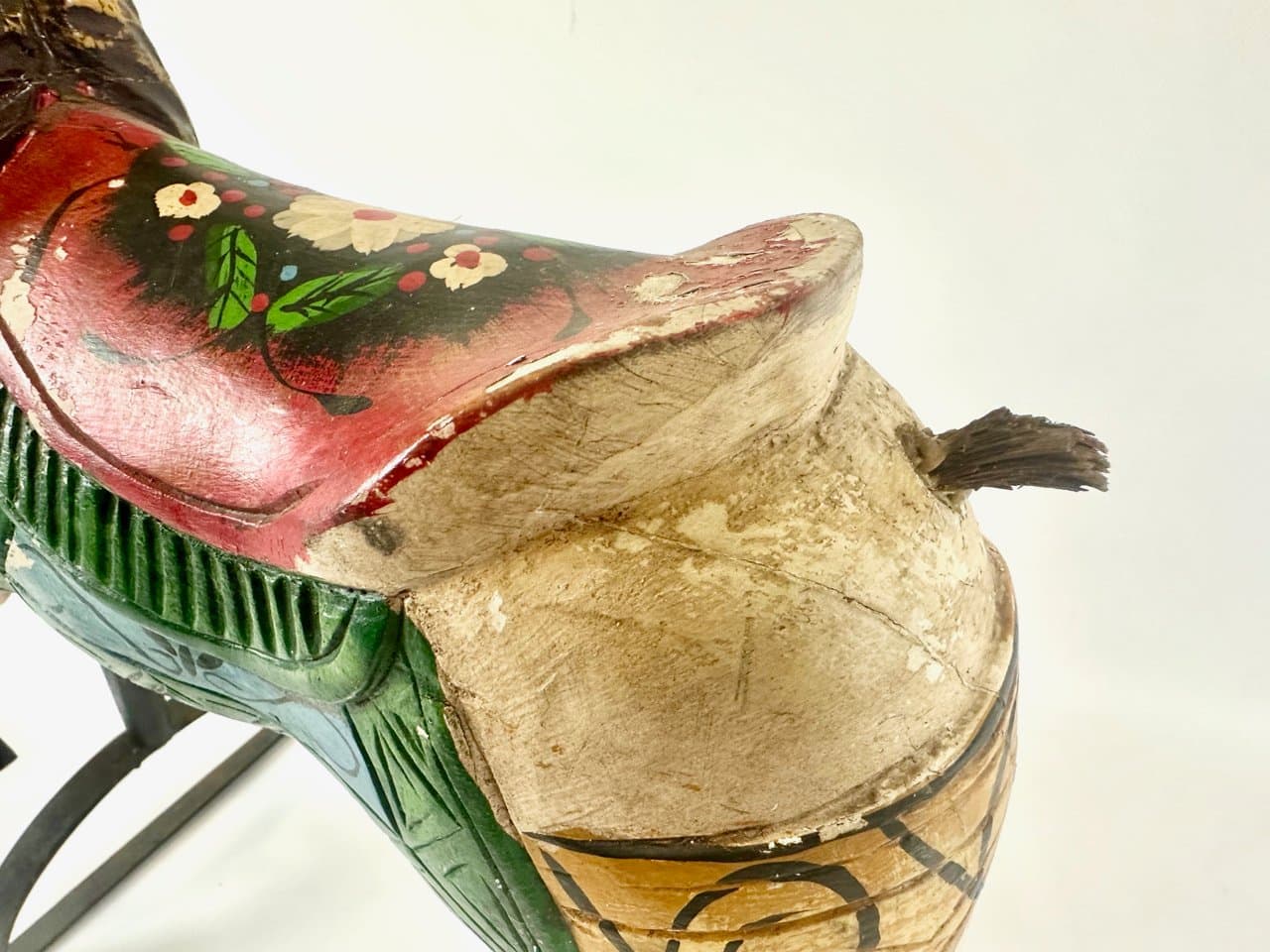 Carousel horse figurine, multicolor wood, early 20th c. - 151697