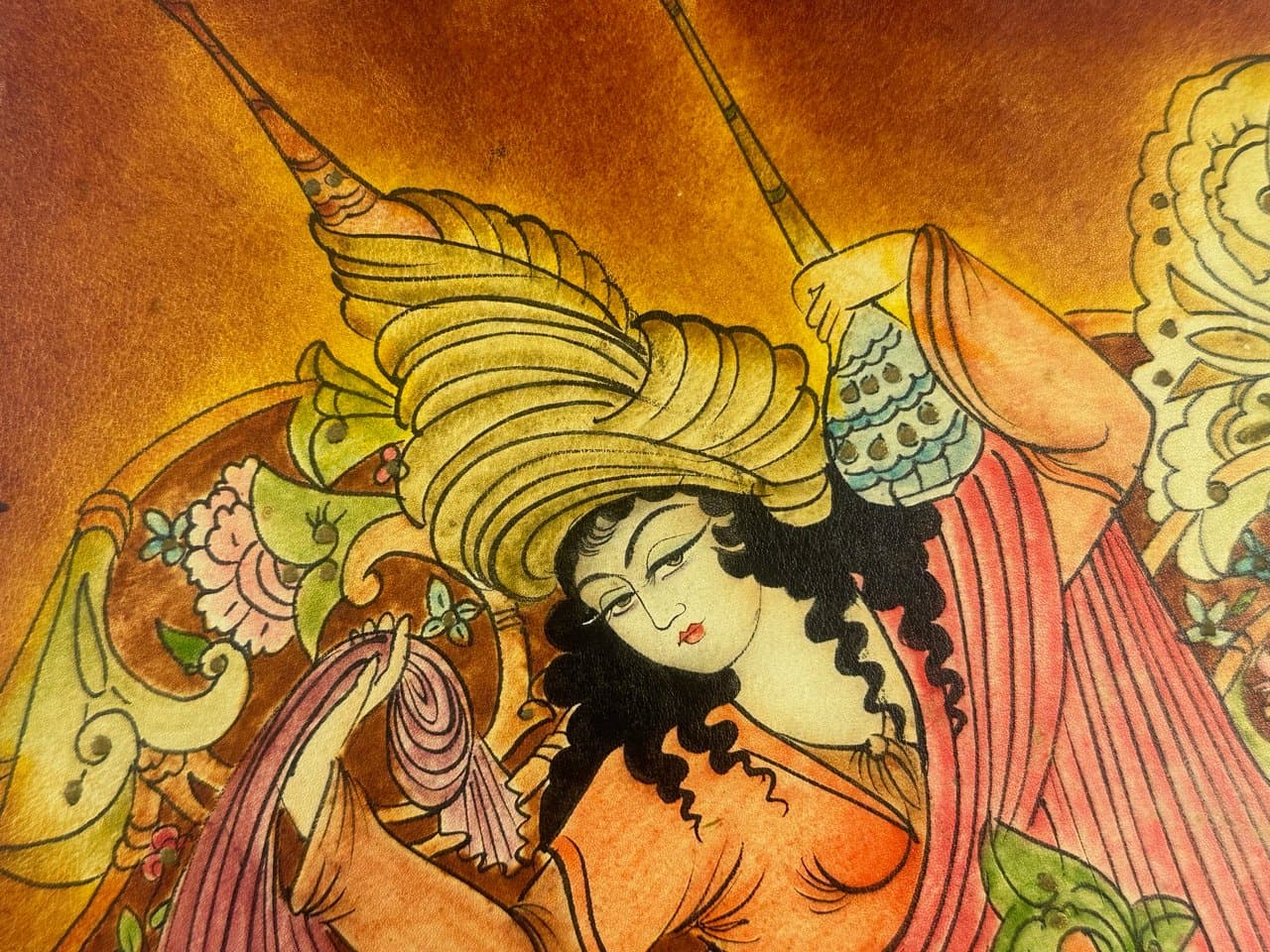 Oriental painting, multicolor leather, Iraq, 19th c. - 151720