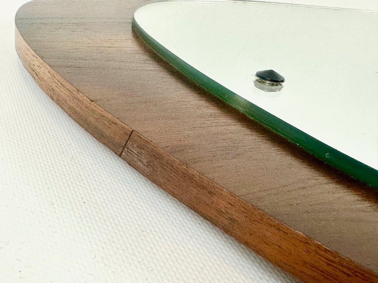 Lustro ścienne, szkło, teak brązowy, Niemcy, lata 70. - 151729