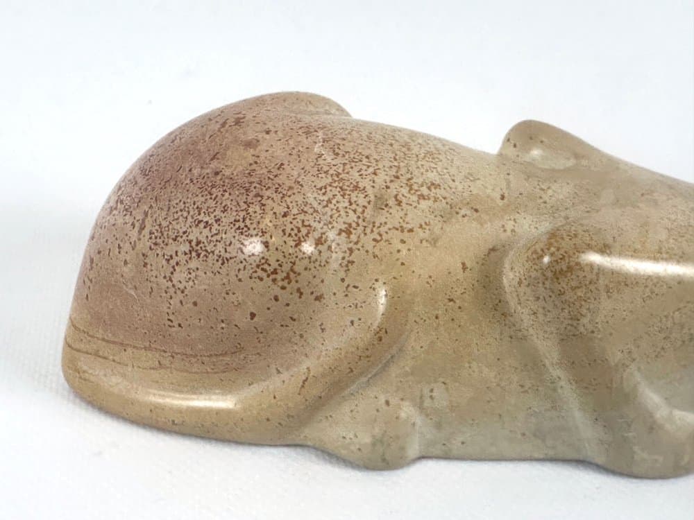 Cat figurine, beige soapstone, 1960s - 151767