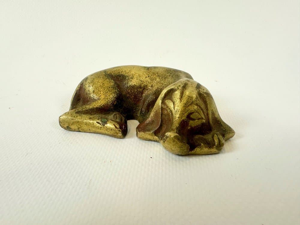 Figurka psa Art déco, złoty mosiądz, Niemcy, lata 30. - 151778