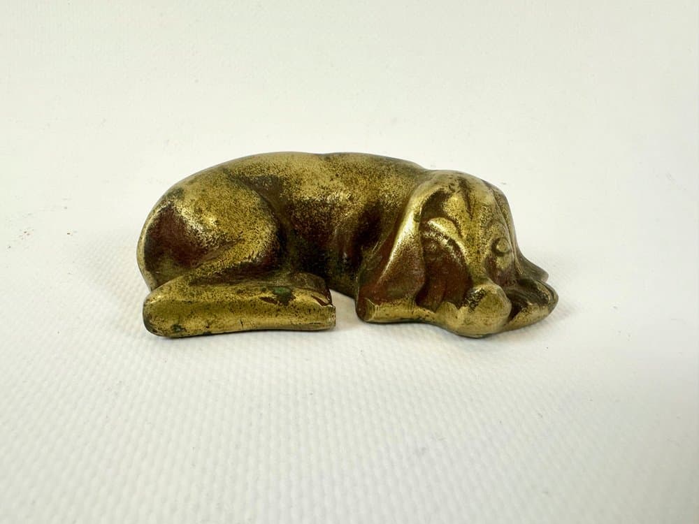 Figurka psa Art déco, złoty mosiądz, Niemcy, lata 30. - 151779