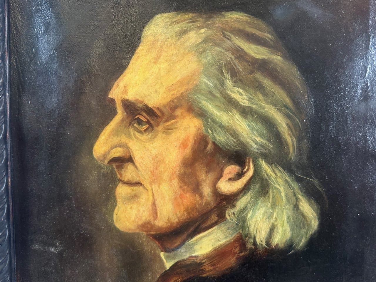 Portrait Painting Franz Liszt, brown, oil on canvas, by M. Ehl, Germany, 1940s. - 151838