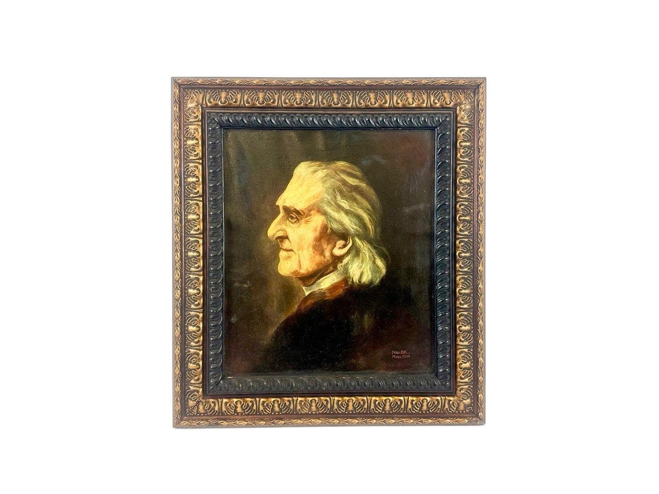 Portrait Painting Franz Liszt, brown, oil on canvas, by M. Ehl, Germany, 1940s. - 148472