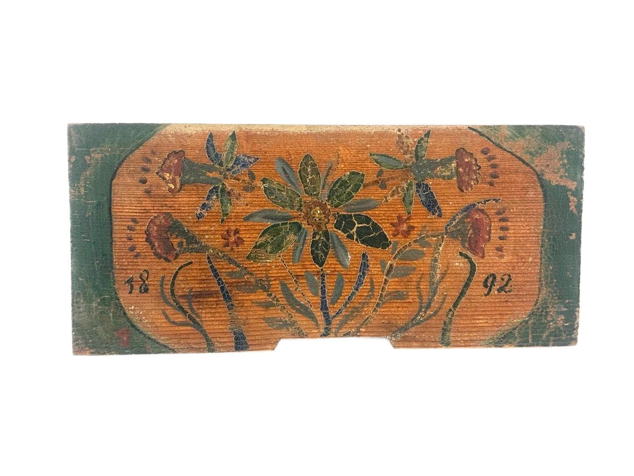 Panel frontowy ula, Folk Art, pomarańczowy, drewno, Słowenia, XIX w.