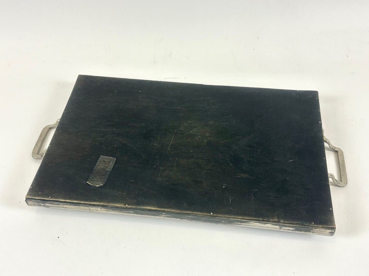 Taca serwingowa Art déco, czarne szkło, metal, Niemcy, lata 30. - 151868