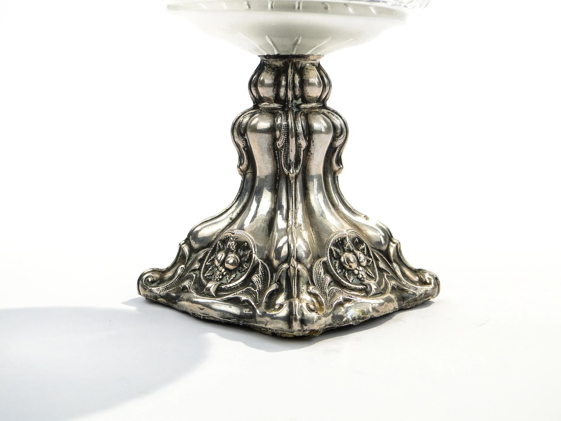 Salt cellar Biedermeier, silver, transparent glass, Austria, 19th c. - 9209
