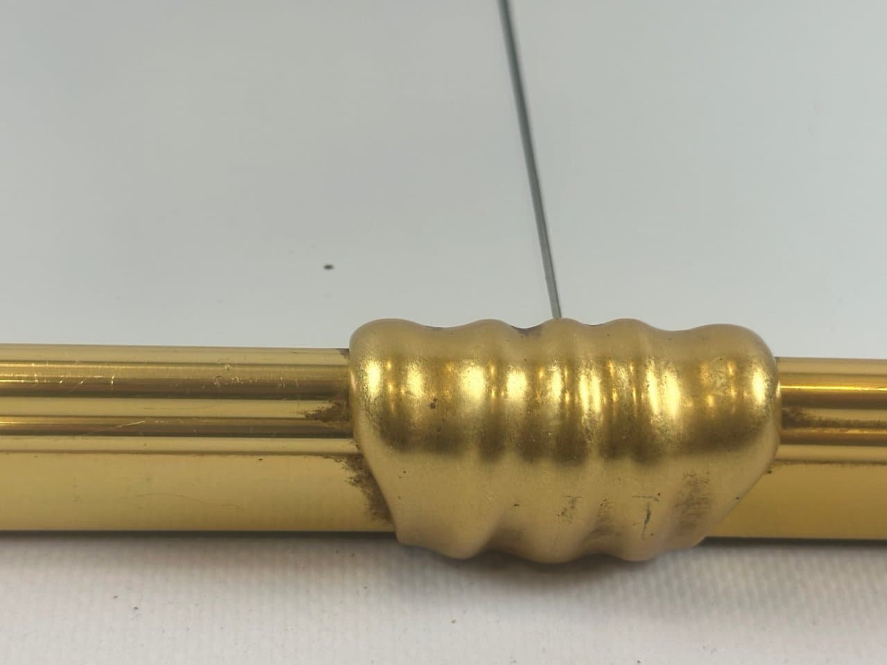 Lustro ścienne, złoty, mosiądz, szkło lustrzane, Francja, lata 50. - 151890