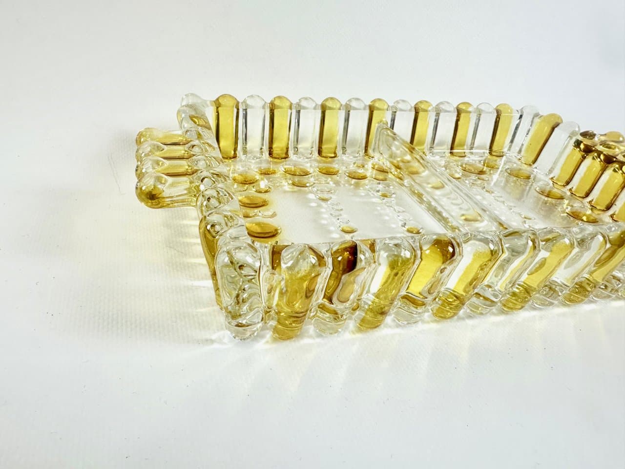 Bowl Bolero, transparent, yellow crystal, Germany, 1970s. - 151979