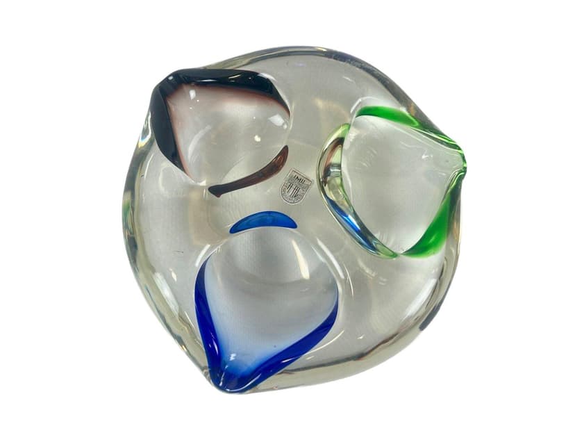 Popielniczka Tirgu-Mures, multikolor, szkło, Rumunia, lata 60.