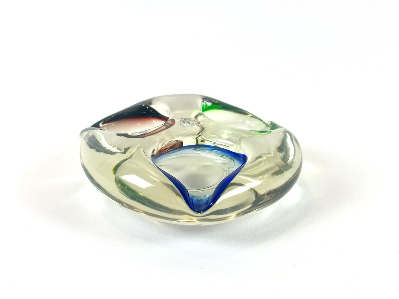 Ashtray Tirgu-Mures, multicolor glass, Romania, 1960s. - 152081