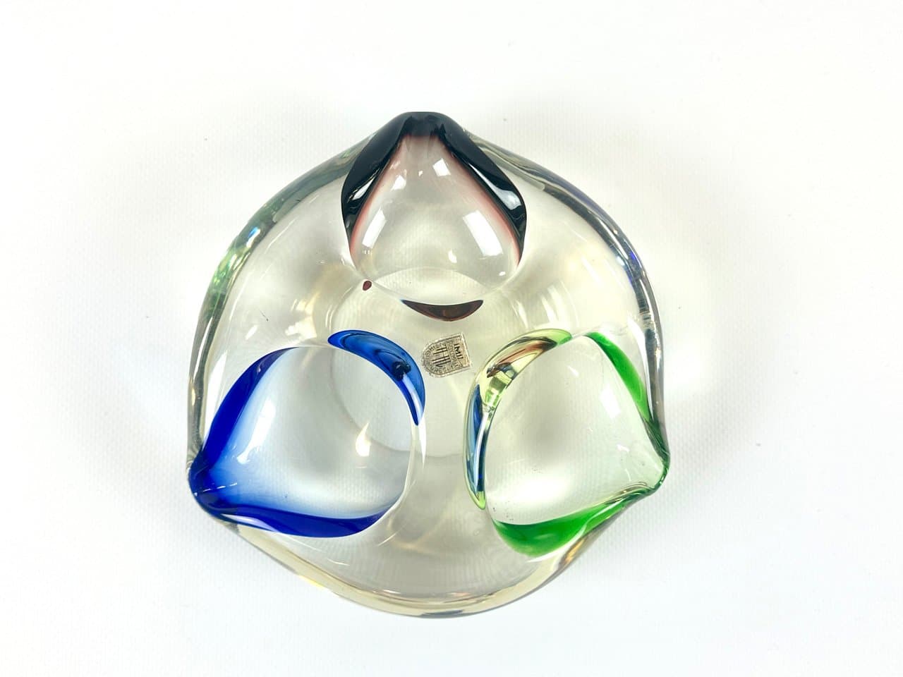 Ashtray Tirgu-Mures, multicolor glass, Romania, 1960s. - 152079