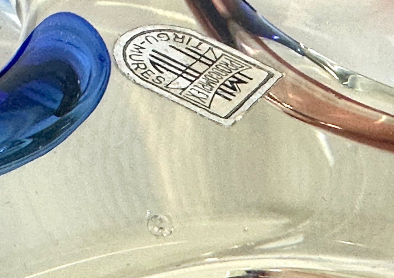 Ashtray Tirgu-Mures, multicolor glass, Romania, 1960s. - 152074