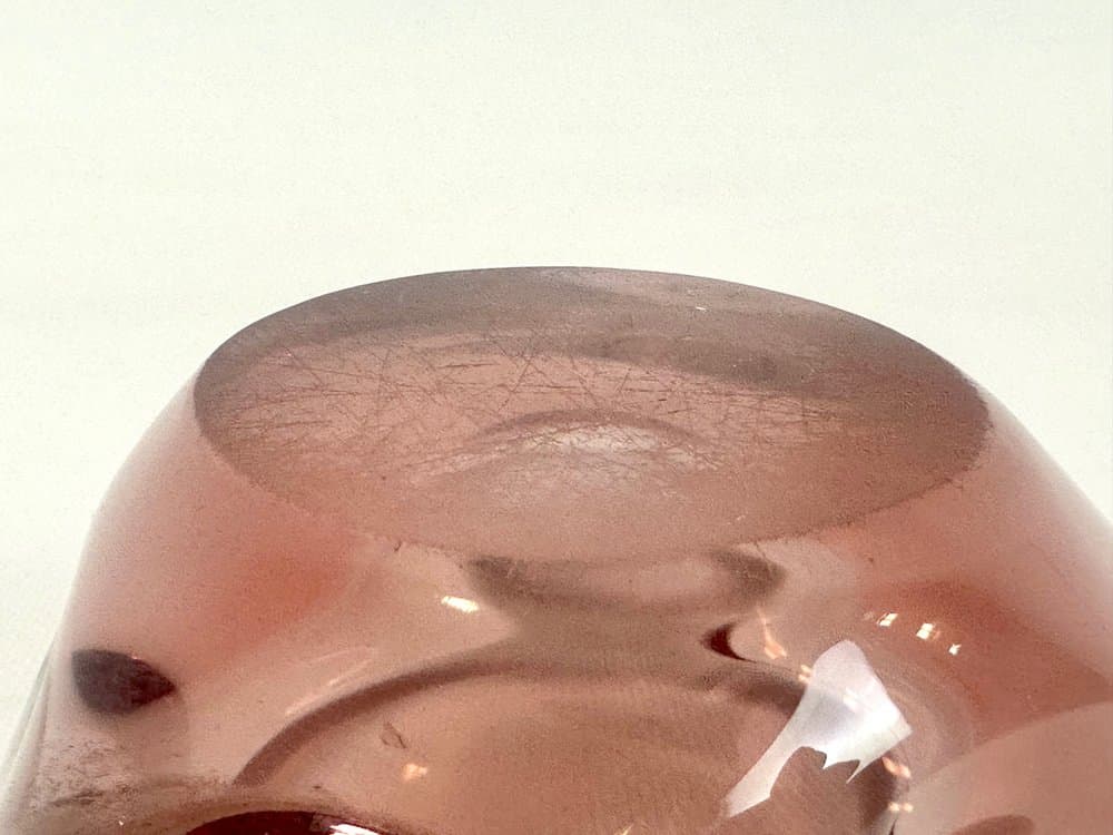 Popielniczka artystyczna, fuksja transparentna, szkło, proj. J. Hospodka, Czechy, lata 60. - 152090