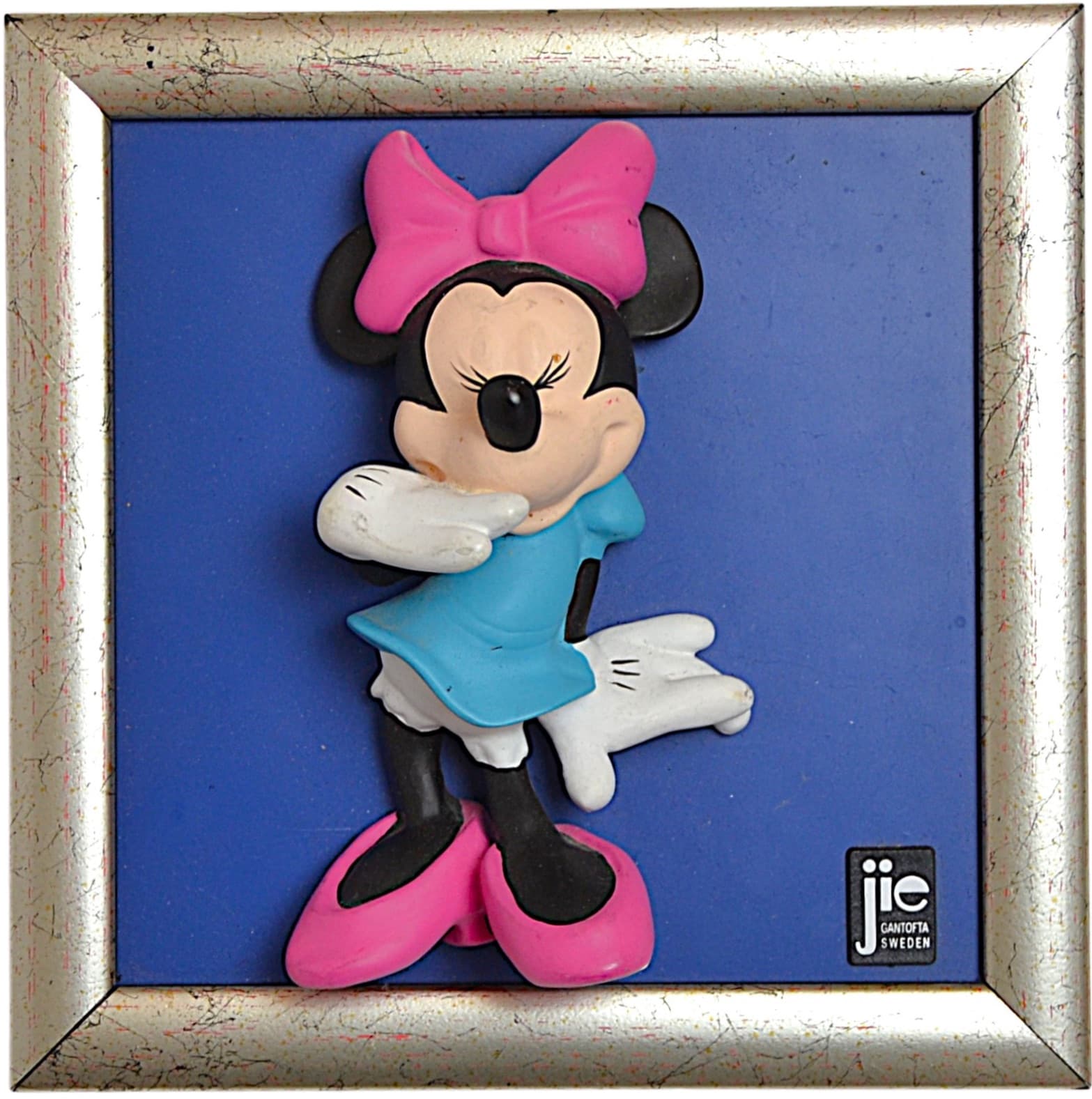 Obraz ścienny 3D Mimi Mouse, multikolor, szkło, proj. J. Lindstrup, Szwecja, lata 90.