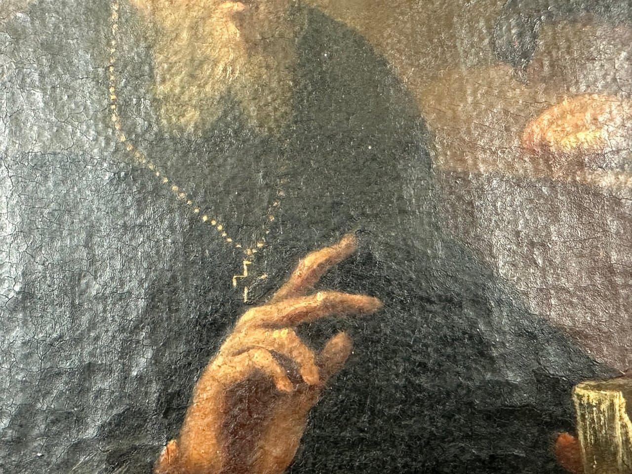 Obraz St. Benedict z krukiem, multikolor, olej na płótnie, Włochy, XVII w. - 152148