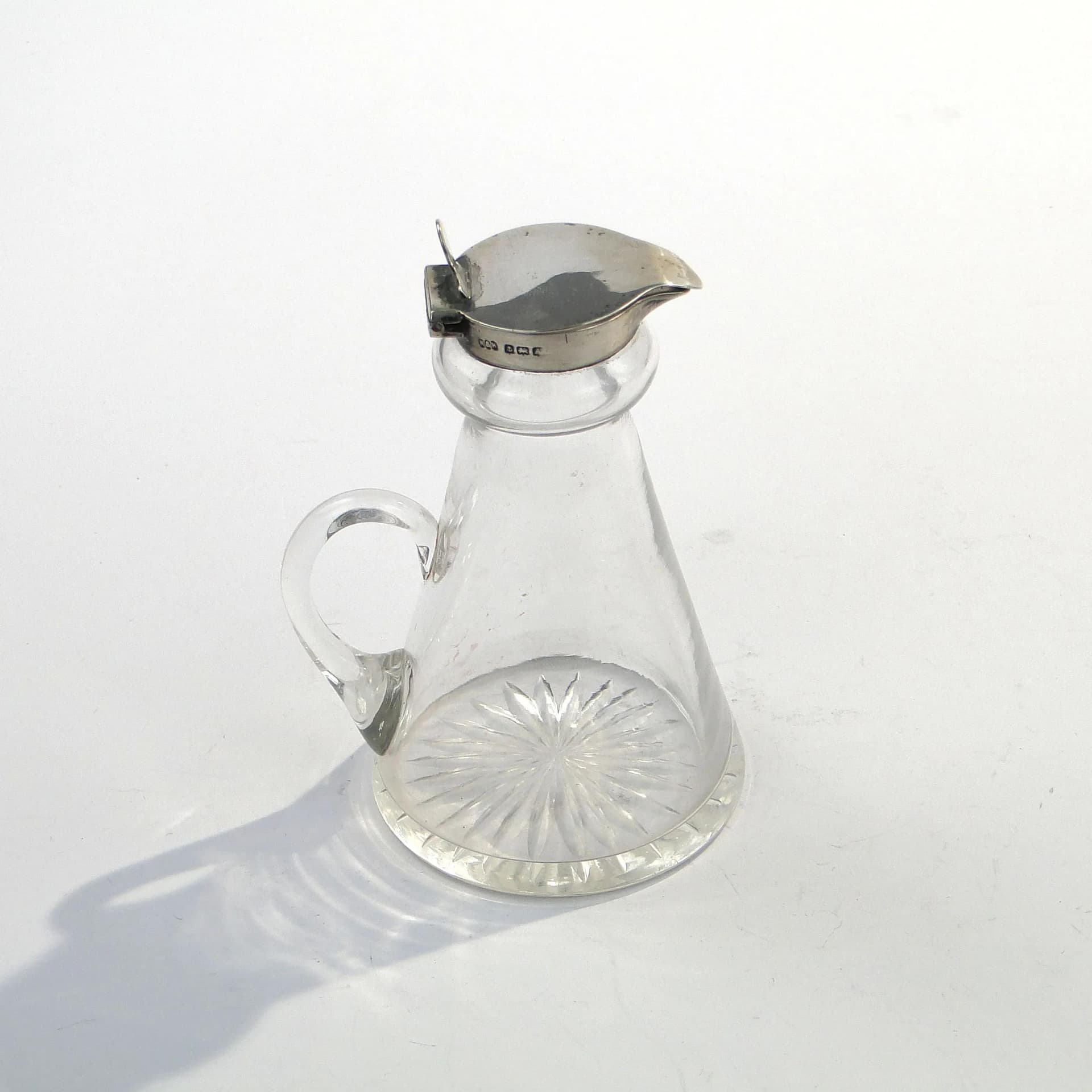 Karafka Edwardian, kryształ transparentny, srebro, Wielka Brytania, początek XX w. - 9167