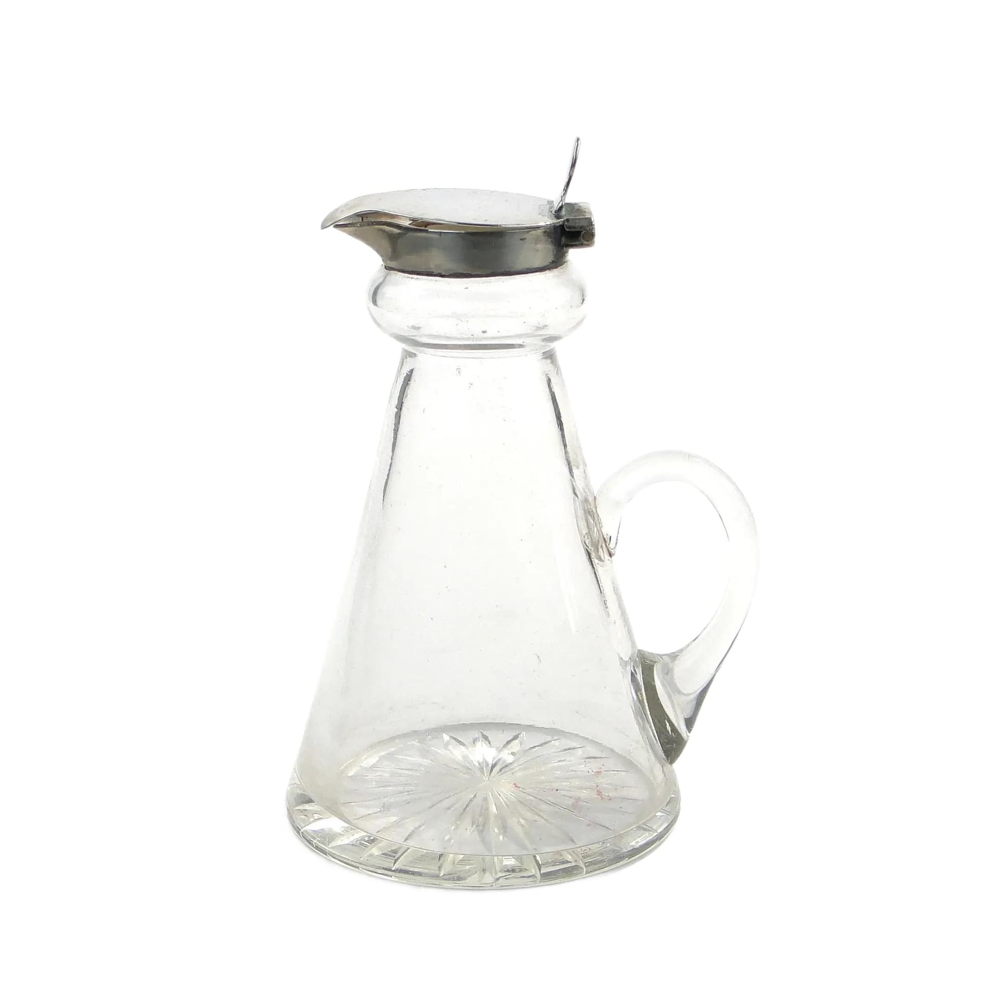 Karafka Edwardian, kryształ transparentny, srebro, Wielka Brytania, początek XX w.