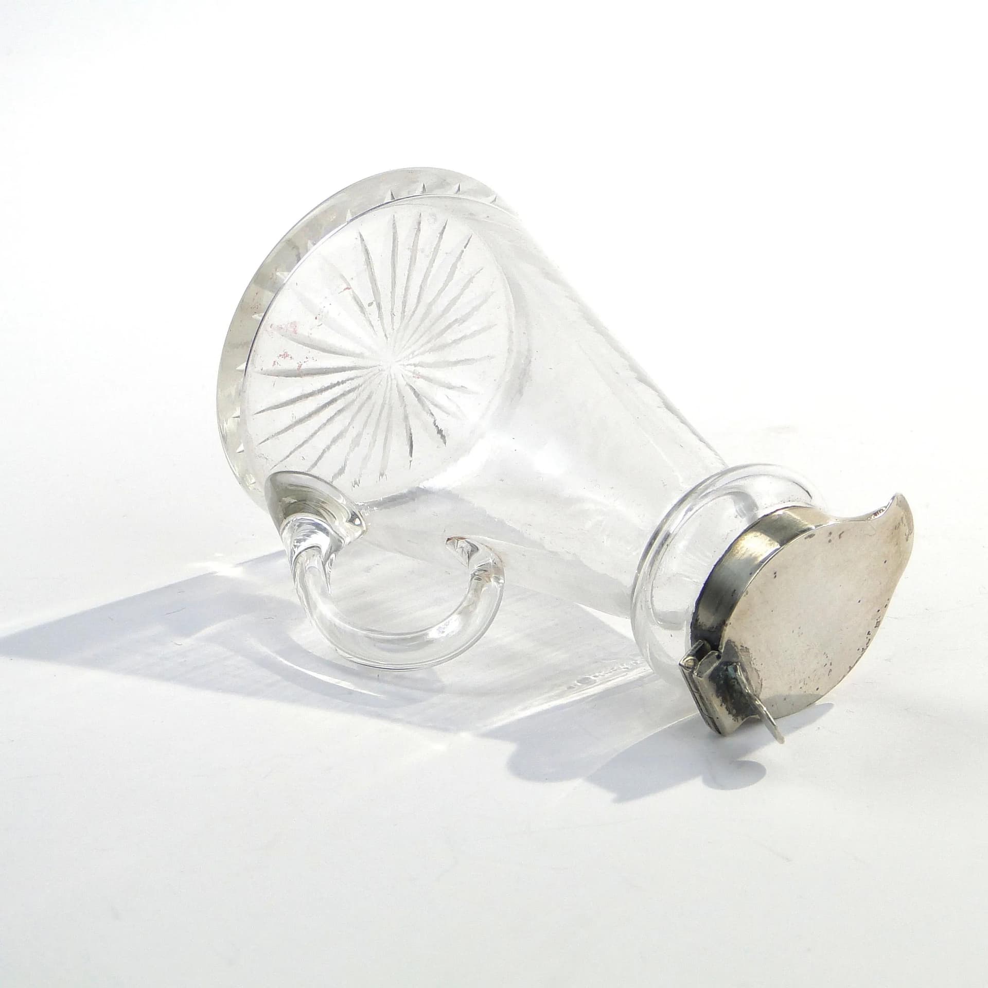 Karafka Edwardian, kryształ transparentny, srebro, Wielka Brytania, początek XX w. - 9174