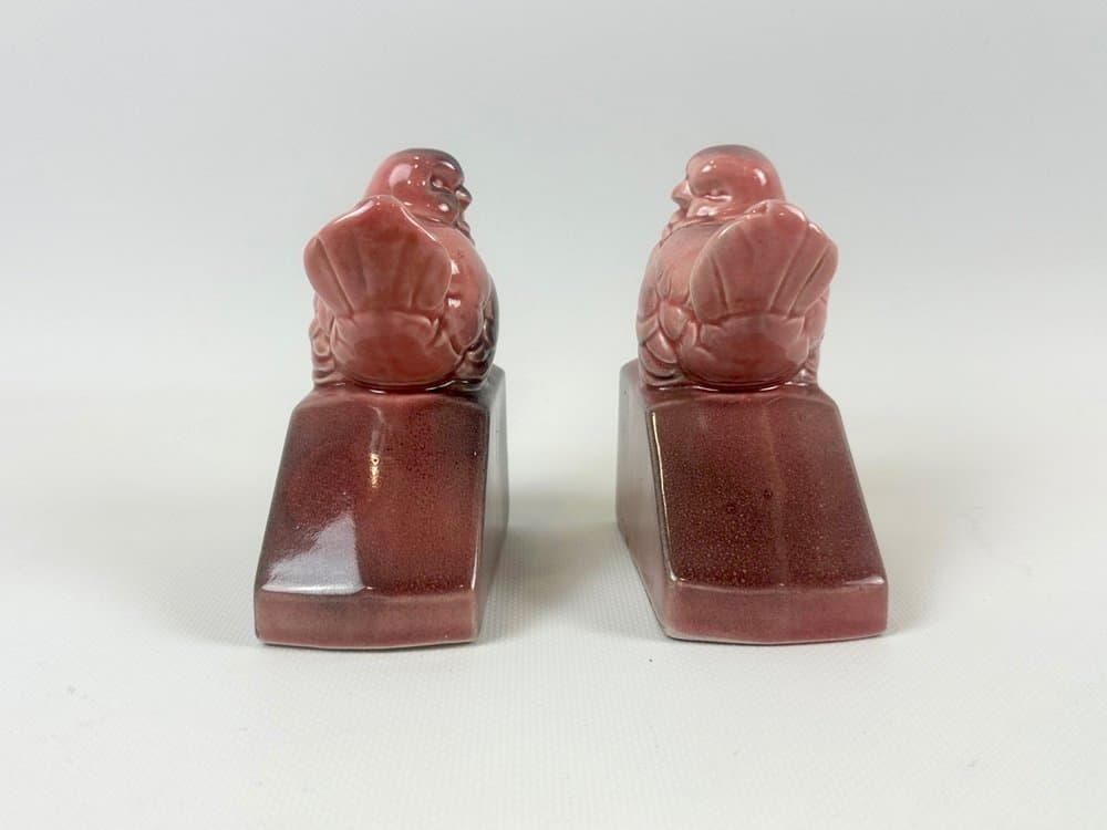 para podpórek do książek Art déco, różowy, porcelana, Francja, lata 30. - 152220