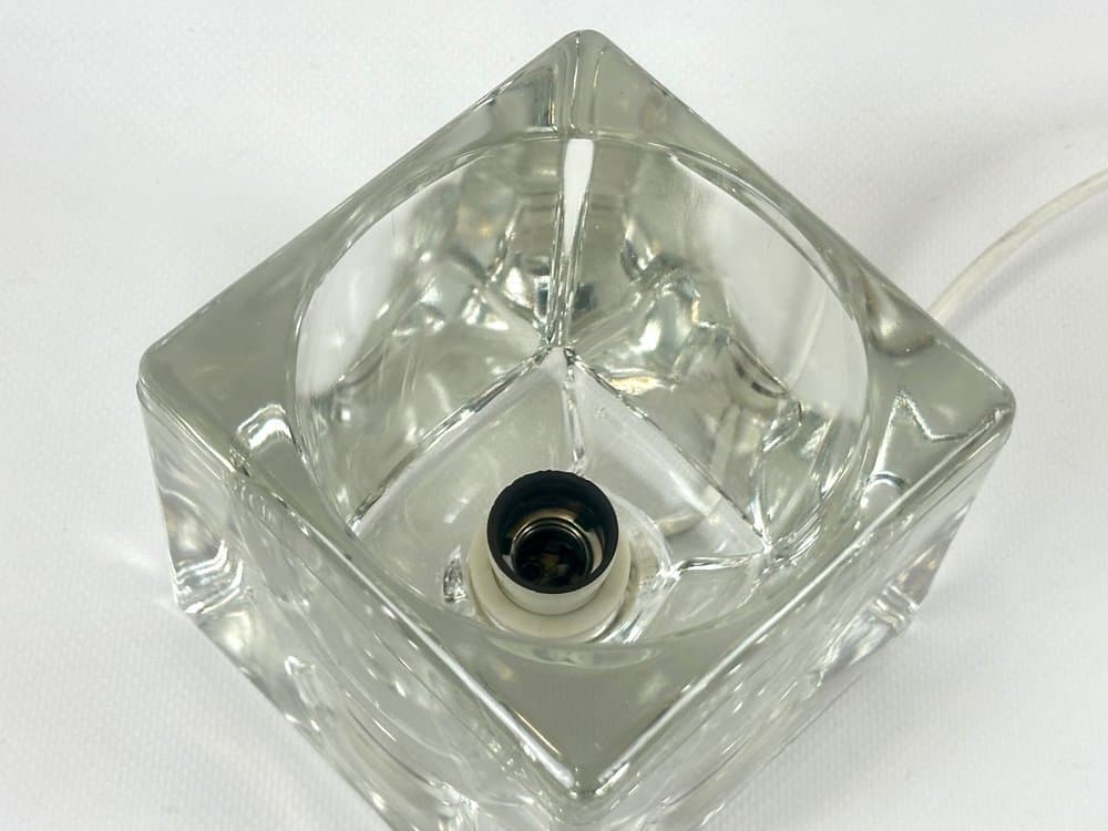 Lampa stołowa Ice Cube, transparent, szkło, Peill & Putzler, Niemcy, lata 70. - 152227