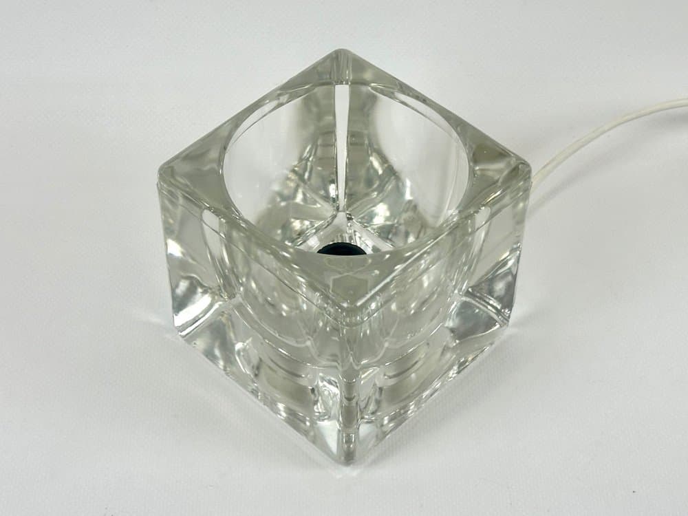 Lampa stołowa Ice Cube, transparent, szkło, Peill & Putzler, Niemcy, lata 70. - 152226