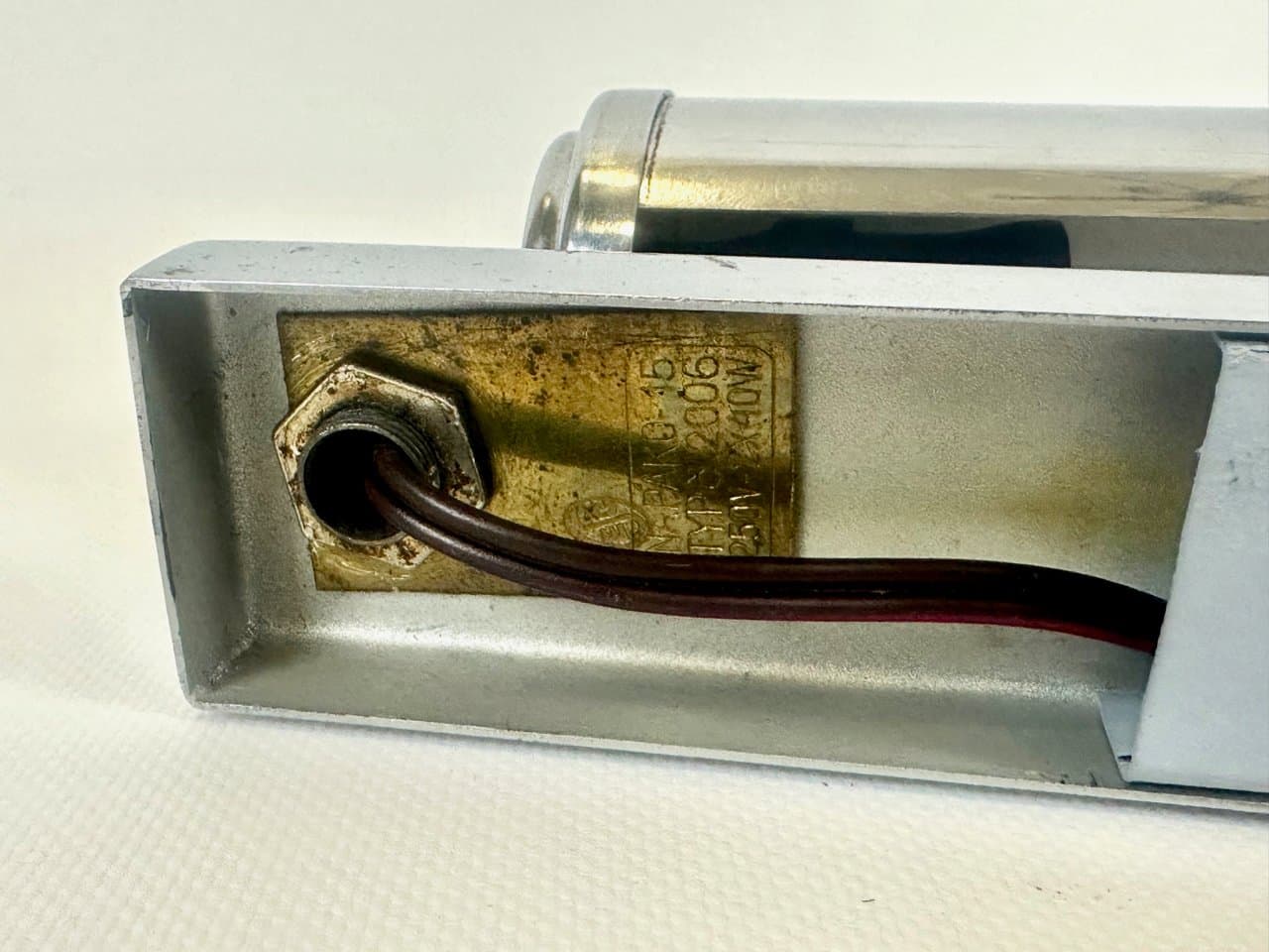 Kinkiet Bauhaus, srebrny, metal, Czechy, lata 30. - 152259