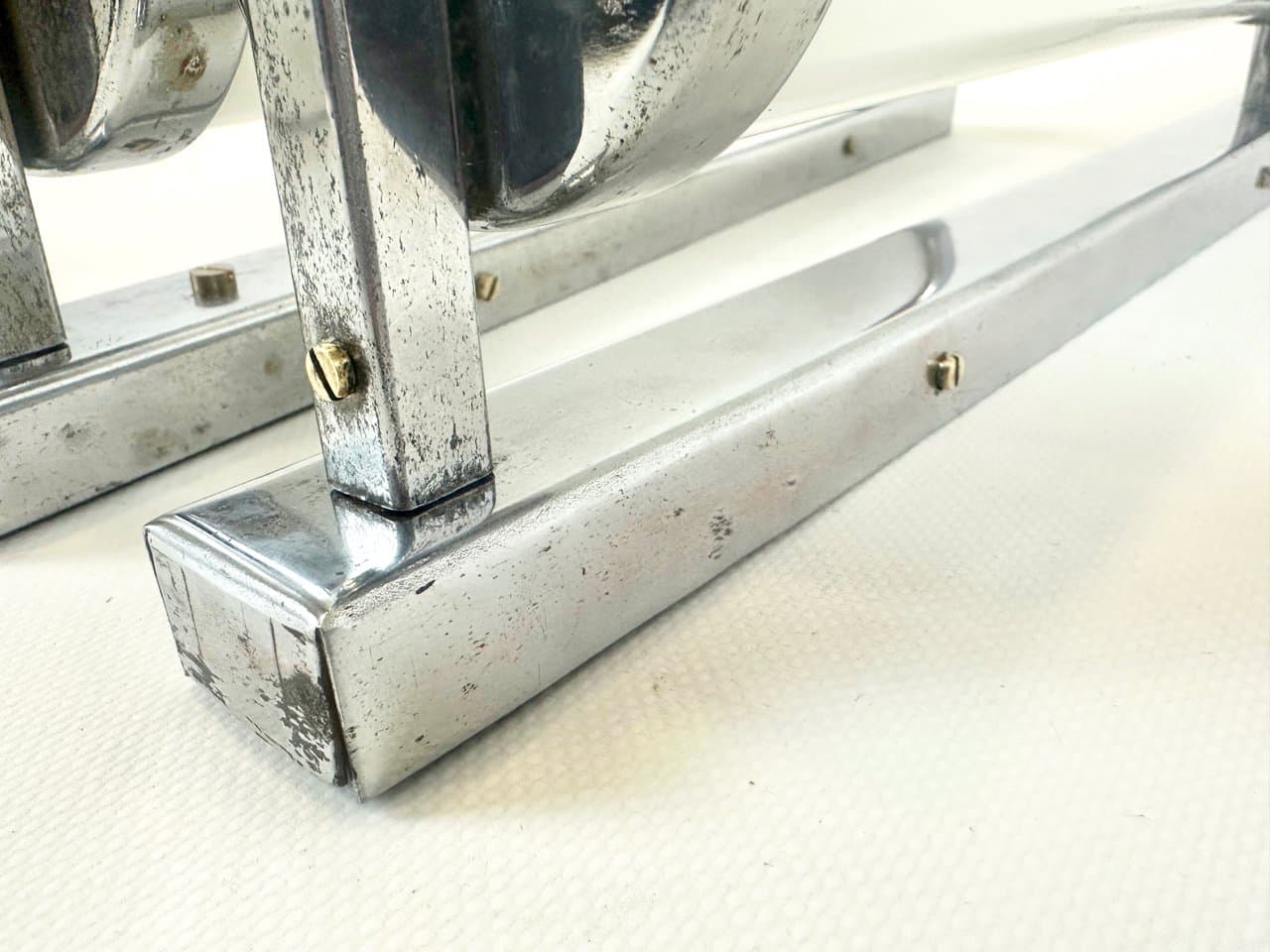 Para kinkietów Bauhaus, srebrny, mosiądz chromowany, szkło, Czechy, lata 30. - 152270