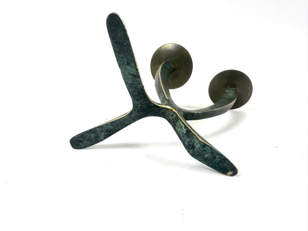 Tripod Candleholder, green, bronze, 1960s - 152280