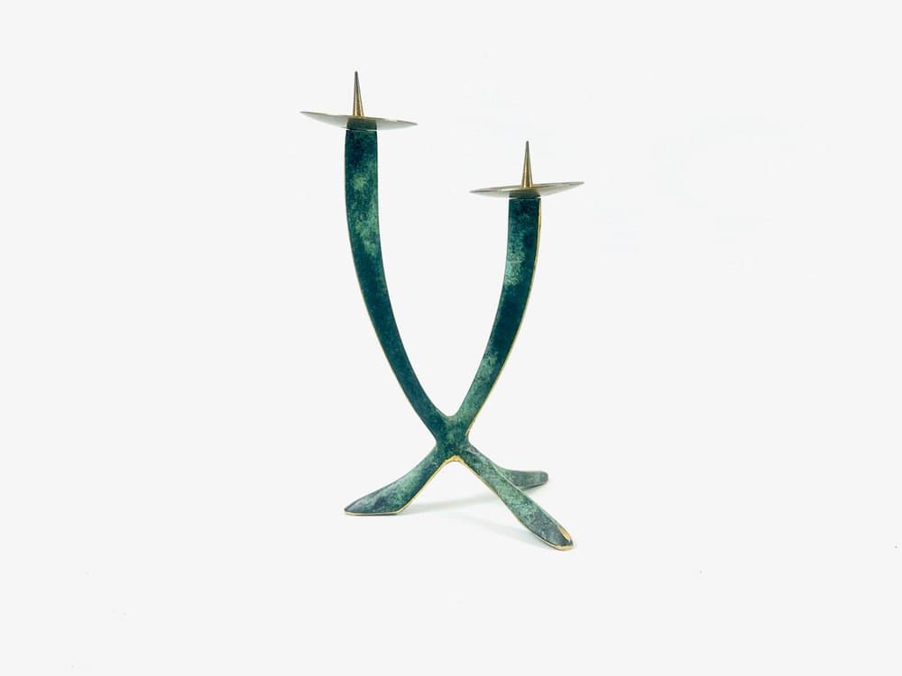 Tripod Candleholder, green, bronze, 1960s - 152287