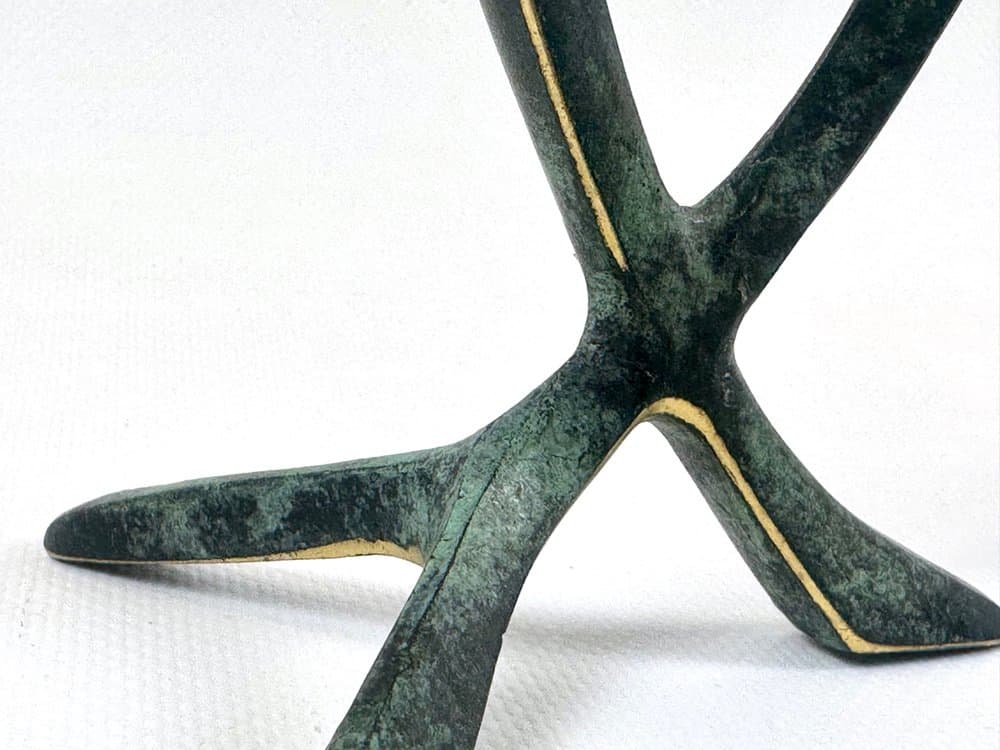 Tripod Candleholder, green, bronze, 1960s - 152281