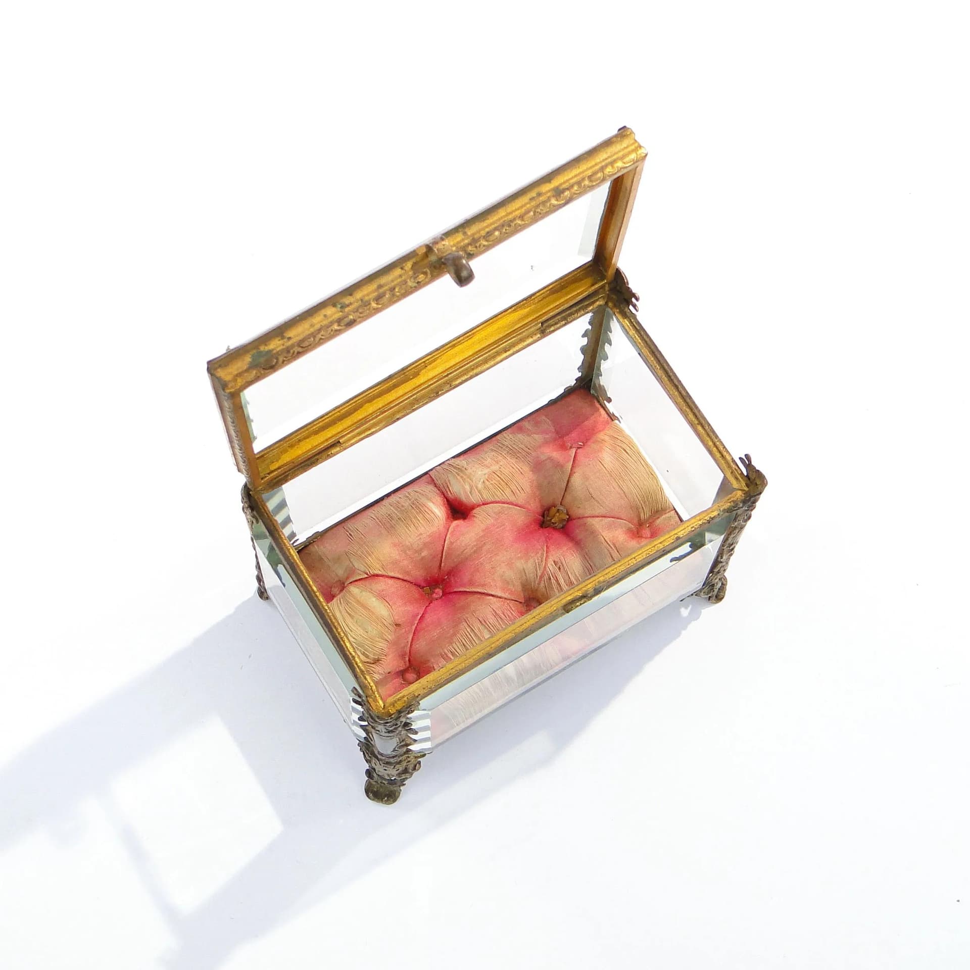 Jewelry box, transparent crystal glass, gilt bronze, France, 19th c. - 9161