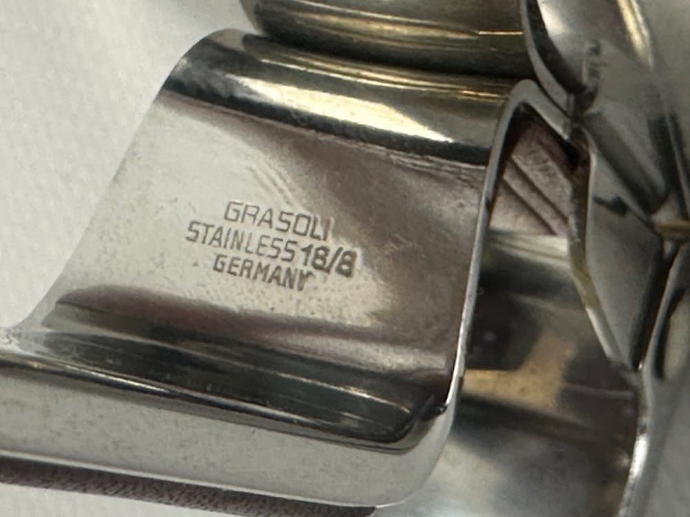 Ice bucket, brown leather, steel, Germany, 1960s. - 152359