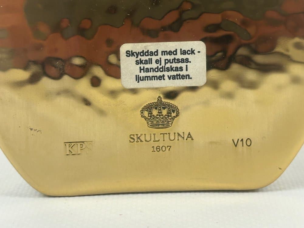 Karafka, złoty, mosiądz, proj. P. Forssell, Skultuna, Szwecja, lata 60. - 152365