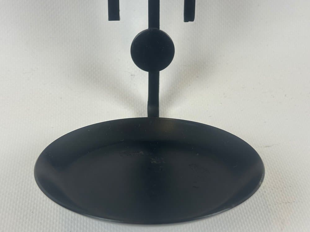 Świecznik ścienny, czarny żelazo, szkło, Dania, lata 60. - 152406